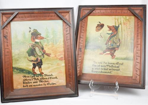 Pair of Hunting Dogs Novelty Oil Paintings (1 of 9) Pair of Hunting Dogs Novelty Oil Paintings (1 of 9)