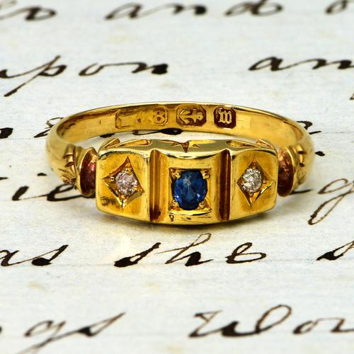 The Antique Victorian 1896 Sapphire & Diamond Ring (1 of 4) The Antique Victorian 1896 Sapphire & Diamond Ring (1 of 4)