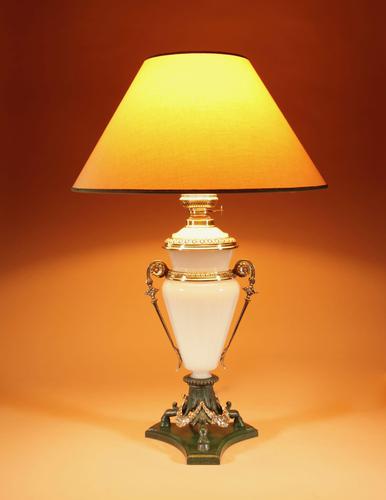 Rare Opaline White Paraffin Table Lamp (1 of 15) Rare Opaline White Paraffin Table Lamp (1 of 15)