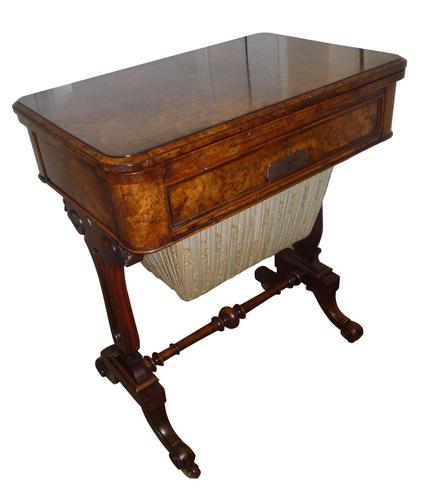 Fine 19th Century Burr Walnut Games / Work Table 1870 (1 of 5) Fine 19th Century Burr Walnut Games / Work Table 1870 (1 of 5)