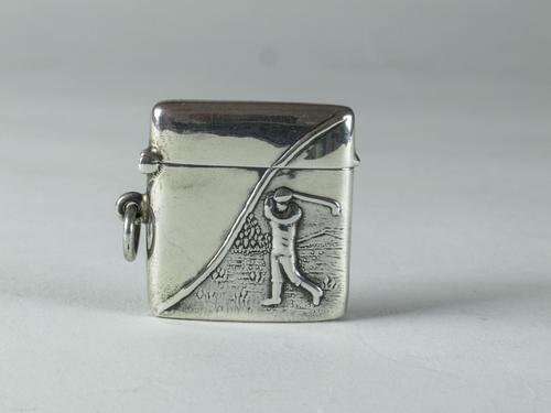 Solid Sterling Silver Small Golfing Vesta Case (1 of 5)