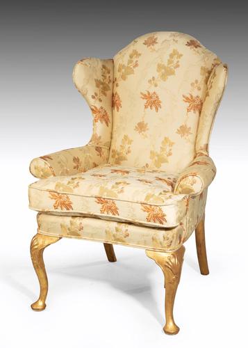 Early 20th Century Giltwood Wing Chair on Well-carved Cabriole Supports (1 of 6) Early 20th Century Giltwood Wing Chair on Well-carved Cabriole Supports (1 of 6)
