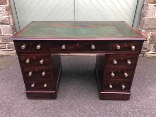 Antique Mahogany Pedestal Writing Desk (1 of 11)