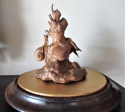 Thomas Wilkinson Wallis of Louth, Wood Carving with Snail and Ivy, 1867 Original Stand (1 of 11)