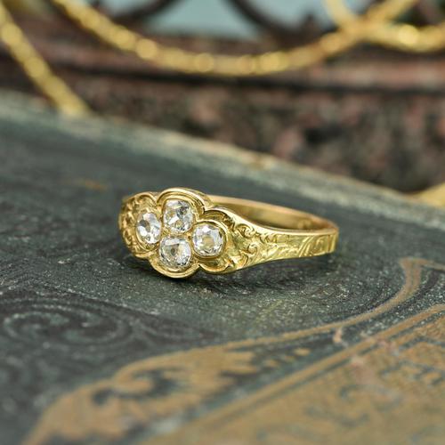 The Late Victorian Spencer of Charlotte 1892 Four Diamond Memory Ring (1 of 12)