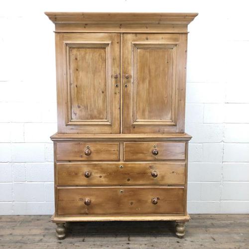 Antique Pine Cupboard with Drawers (1 of 11)