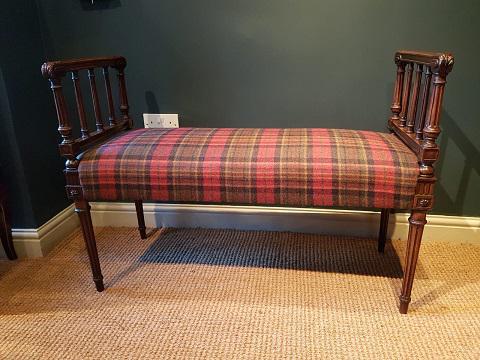 Fine Antique Upholstered Mahogany Reeded Leg Double Stool (1 of 5)