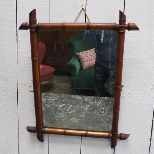 French Antique Faux Bamboo Wall  Mirror (1 of 8)