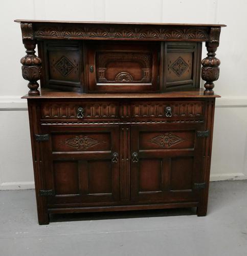 19th  Century Arts & Crafts Gothic Carved Oak Court Cupboard (1 of 8)