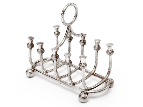 Late Victorian Novelty Silver Plated Toast Rack with Thistle Decoration (1 of 5) Late Victorian Novelty Silver Plated Toast Rack with Thistle Decoration (1 of 5)
