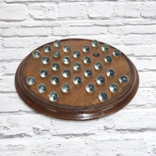 Victorian Solitaire Board with Hand Blown Marbles (1 of 5) Victorian Solitaire Board with Hand Blown Marbles (1 of 5)
