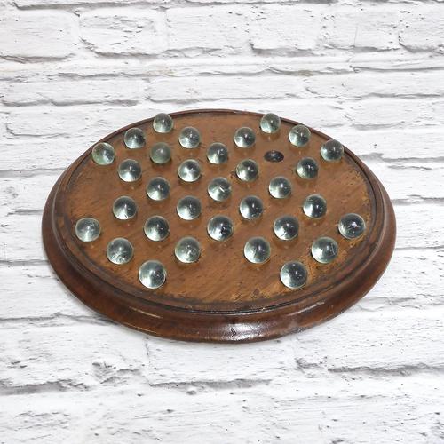 Victorian Solitaire Board with Hand Blown Marbles (1 of 5)