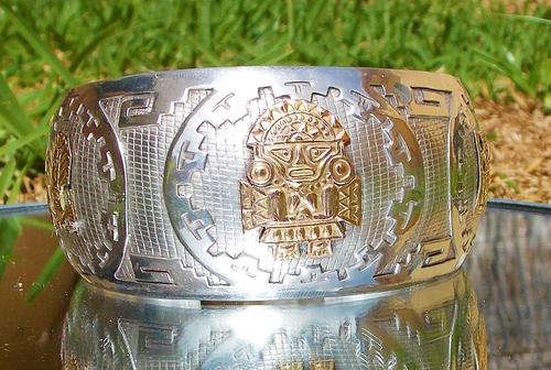 Rare Stunning Art Deco Solid Silver & 18k Gold Shield Mounted Bracelet / Bangle (1 of 8) Rare Stunning Art Deco Solid Silver & 18k Gold Shield Mounted Bracelet / Bangle (1 of 8)
