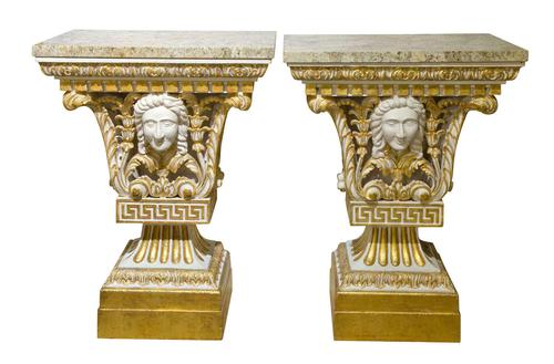 Pair of William Kent Style Marble Topped Small Pier Tables (1 of 7) Pair of William Kent Style Marble Topped Small Pier Tables (1 of 7)