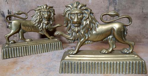 Pair of 19th Century Brass Lions (1 of 8) Pair of 19th Century Brass Lions (1 of 8)