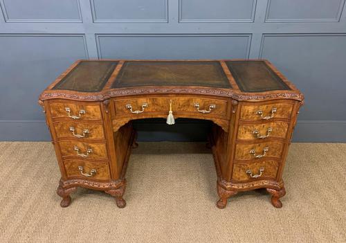 Burr Walnut Pedestal Desk by Maple and Co (1 of 18)