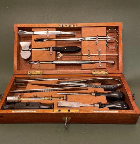 Mahogany Cased Set of Surgical Instruments (1 of 7)