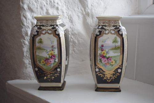 Pair of Early 20th Century Japanese Noritake Vases (1 of 10)