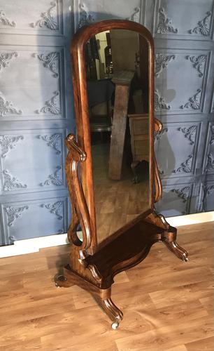 Victorian Walnut Cheval Mirror (1 of 12)