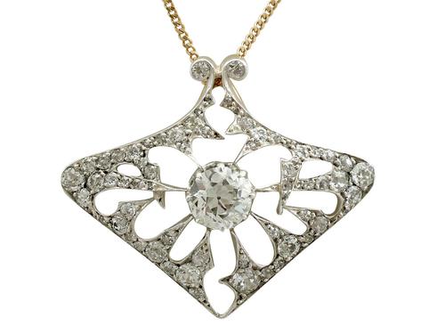 4.21ct Diamond & 18ct Yellow Gold Pendant / Brooch - Antique French c.1900 (1 of 16) 4.21ct Diamond & 18ct Yellow Gold Pendant / Brooch - Antique French c.1900 (1 of 16)