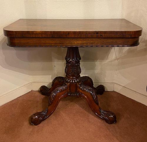 Gillows of Lancaster: Georgian Period Rosewood Fold-over Tea Table (1 of 10)