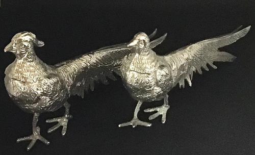 Pair of Mid Century  Silver Plated Pheasants Menu Holders (1 of 5)