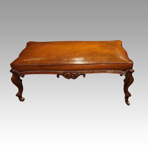 Large Victorian Leather Stool (1 of 7)