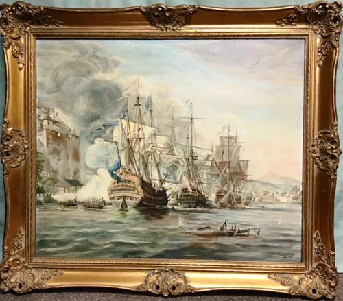 Battle of Trafalgar Marine Seascape Oil Painting (1 of 4)