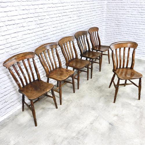 Matched Set of 6 Farmhouse Windsor Kitchen Chairs (1 of 5) Matched Set of 6 Farmhouse Windsor Kitchen Chairs (1 of 5)