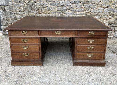 Huge Antique Victorian Oak Partners Desk (1 of 24)