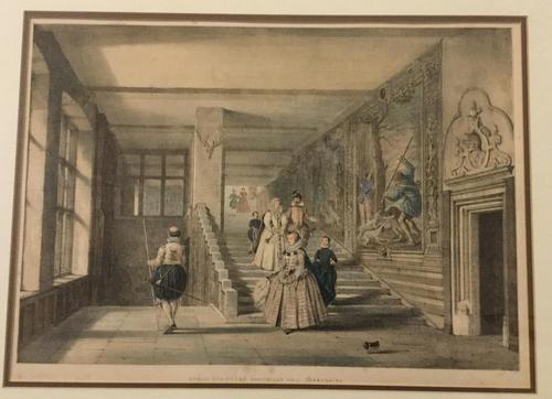 A pair coloured prints after Joseph Nash (1809-1878) of Hardwick Hall, Derbyshire (1 of 2)