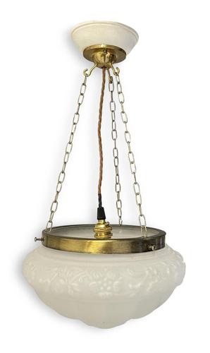 Opaque Moulded Glass Pendant Light Fitting (1 of 3) Opaque Moulded Glass Pendant Light Fitting (1 of 3)