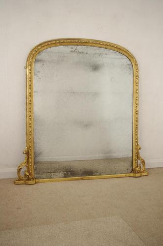 19th Century  English Gilt Arch Top Overmantle Mirror (1 of 10)