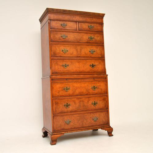 Antique Burr Elm Chest on Chest of Drawers (1 of 10)