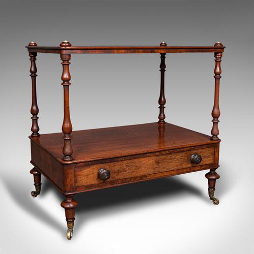 Antique Two Tier Side Table, Mahogany Whatnot, Regency Canterbury, Display Stand (1 of 12)