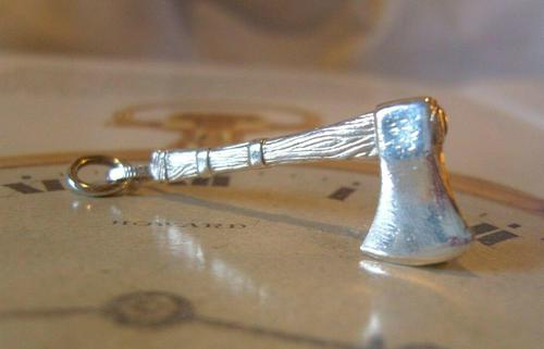 Vintage Pocket Watch Chain Silver Fob 1970s Large Wood Axe Fob (1 of 4) Vintage Pocket Watch Chain Silver Fob 1970s Large Wood Axe Fob (1 of 4)
