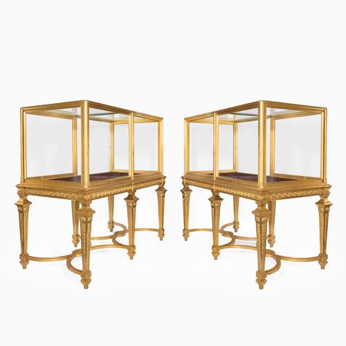 Large Pair of Late Victorian Giltwood Museum Cabinets (1 of 8) Large Pair of Late Victorian Giltwood Museum Cabinets (1 of 8)