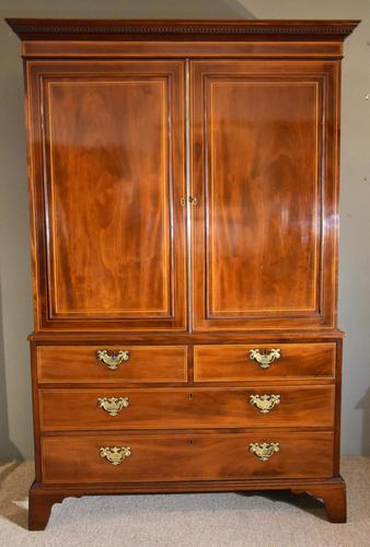 19th Century Inlaid Linen Press (1 of 6)