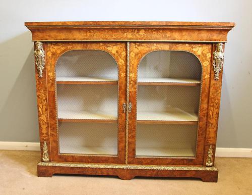 Antique Victorian Outstanding Quality Burr Walnut Marquetry Inlaid Ormolu Mounted Bookcase Display Cabinet (1 of 16)