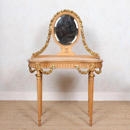 Neoclassical Marble Dressing Table Gilt Mirrored Vanity Satinwood (1 of 14)