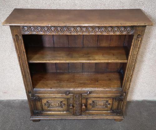 Oak Open Bookcase With Carved Detail (1 of 10)