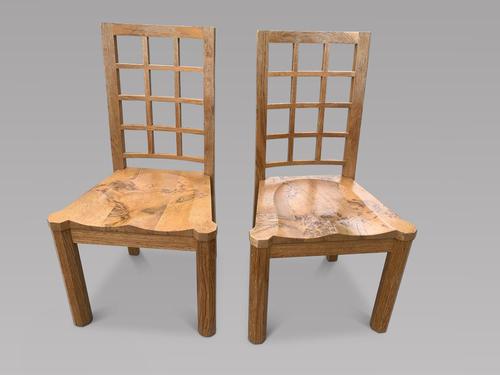 Pair of English Tiger & Burr Oak Chairs by Linford (1 of 4)