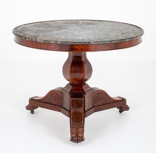 Mahogany & Marble Gueridon Circular Centre Table (1 of 6)