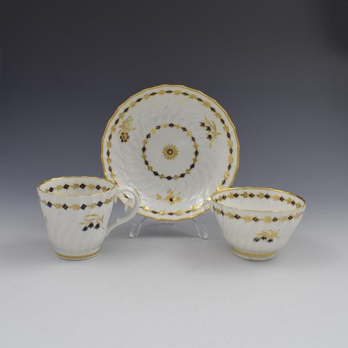 Flight Period Worcester Porcelain Spiral Fluted Trio, Tea Bowl, Cup & Saucer (1 of 9)