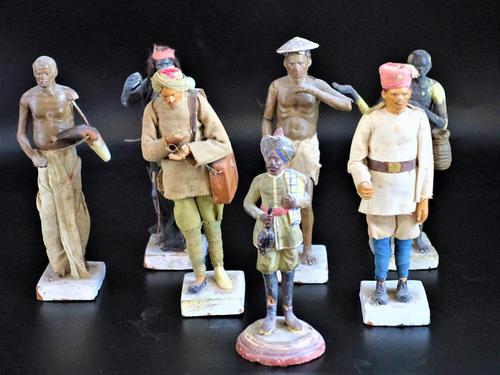 Most Attractive Set of 6 Mid 19th Century Indian Plaster Figures (1 of 3)