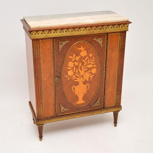 Antique French Inlaid Marquetry Marble Top Cabinet (1 of 9)