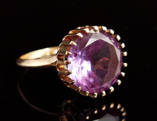 Vintage Colour Change Sapphire Cocktail Ring, 14k Yellow Gold (1 of 9) Vintage Colour Change Sapphire Cocktail Ring, 14k Yellow Gold (1 of 9)