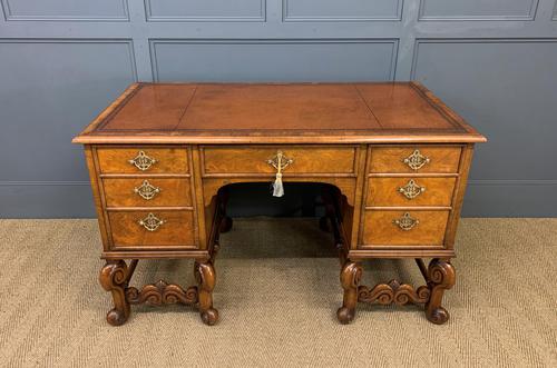 Burr Walnut Carolean Style Writing Desk (1 of 17)