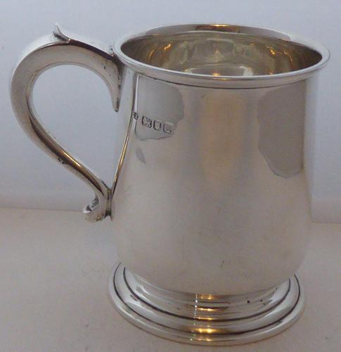 1946 Hallmarked Solid Silver 1/2 Pint Tankard Christening Mug 143g (1 of 9)