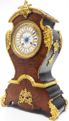 Antique French Burr Walnut & Ormolu 8-Day Mantel Clock Rococo Boulle Case Segment Dial (1 of 11) Antique French Burr Walnut & Ormolu 8-Day Mantel Clock Rococo Boulle Case Segment Dial (1 of 11)